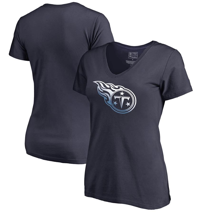 Tennessee Titans NFL Pro Line by Fanatics Branded Women's Gradient Logo T-Shirt - Navy