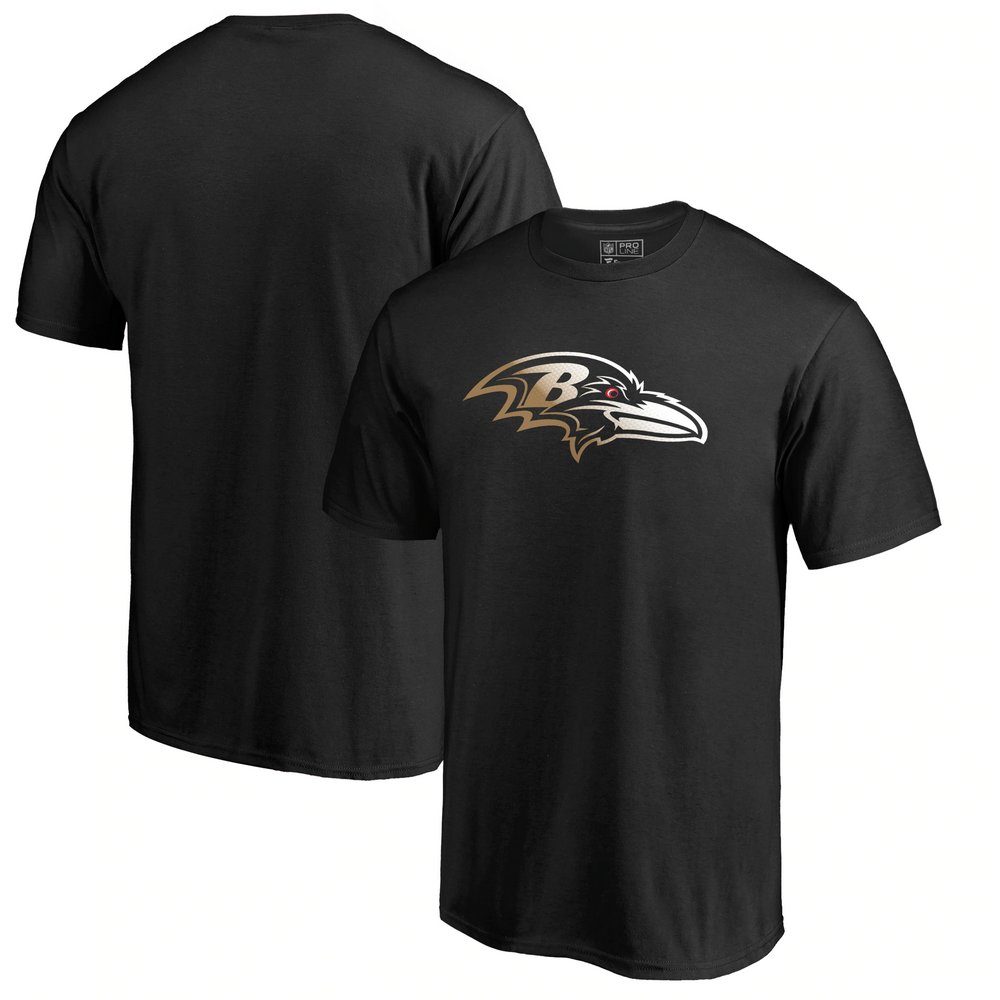 Baltimore Ravens Pro Line by Fanatics Branded Gradient Logo T-Shirt - Black