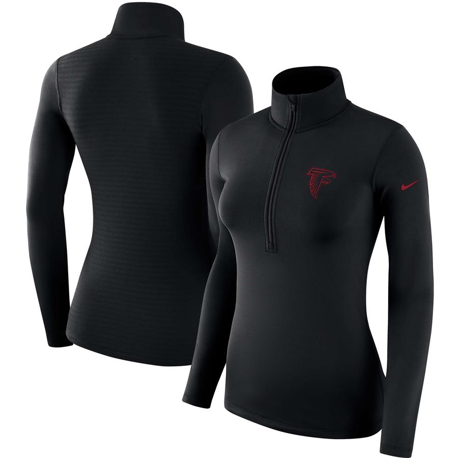 Atlanta Falcons Nike Women's Team Logo Performance Half-Zip Pullover Jacket - Black