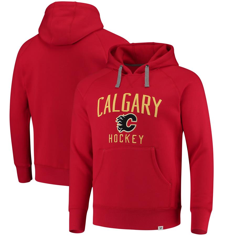 Calgary Flames Fanatics Branded Indestructible Pullover Hoodie - Red