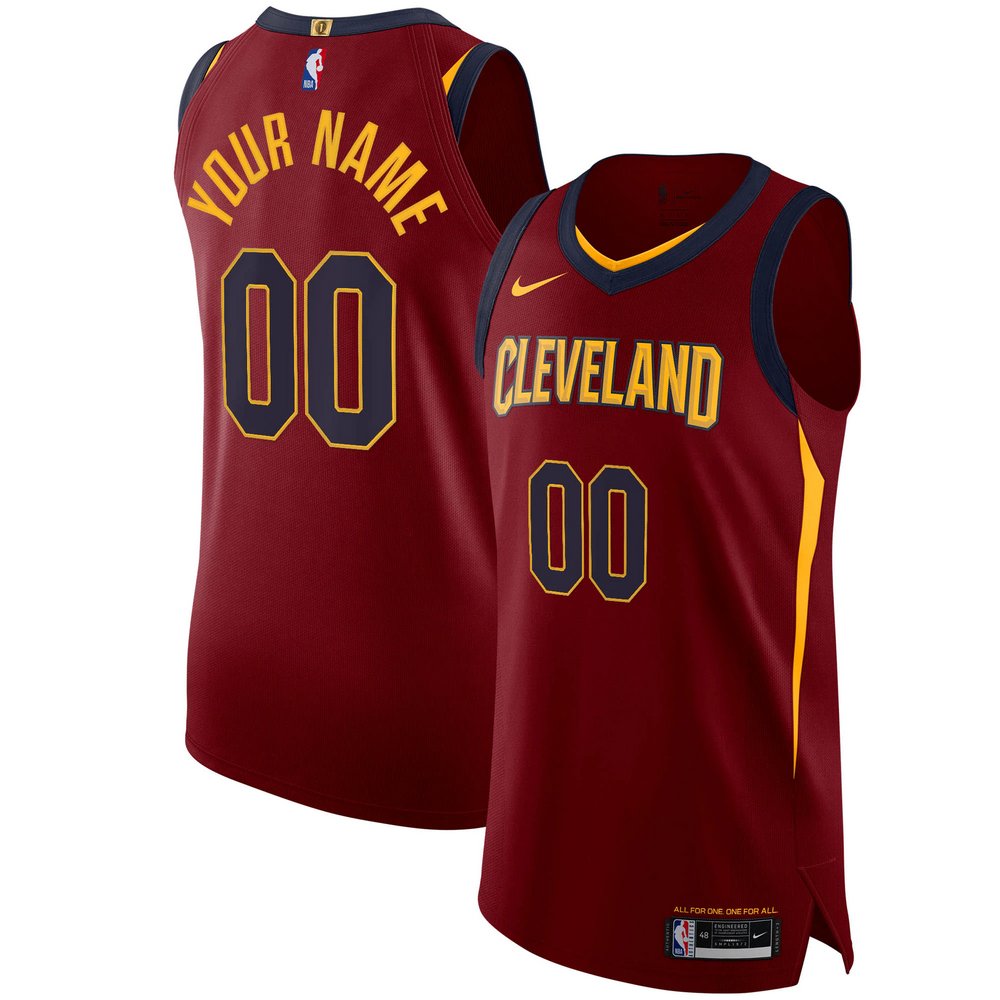 Cleveland Cavaliers Nike Authentic Custom Jersey Maroon - Icon Edition