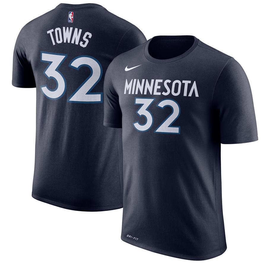 Футболка Karl-Anthony Towns Minnesota Timberwolves Nike Name & Number Performance (синий)