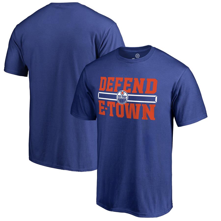 Edmonton Oilers Fanatics Branded Hometown Collection Defend T-Shirt - Royal