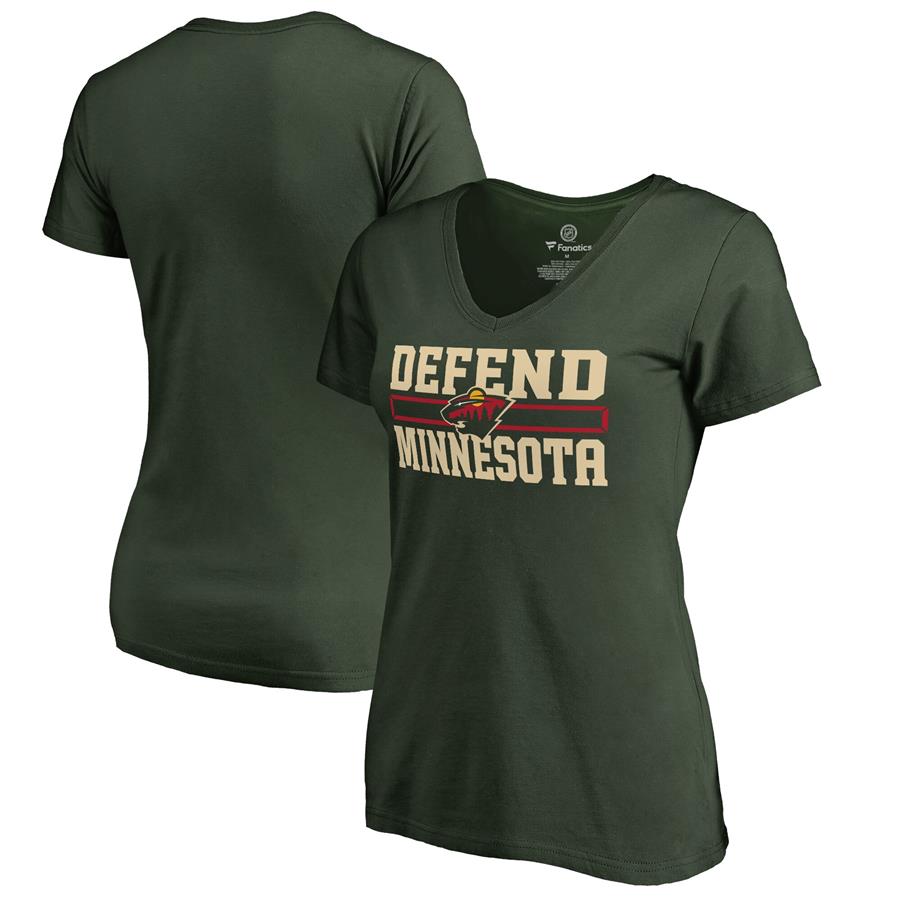 Женская футболка Minnesota Wild Fanatics Branded Hometown Collection Defend (зелёный)
