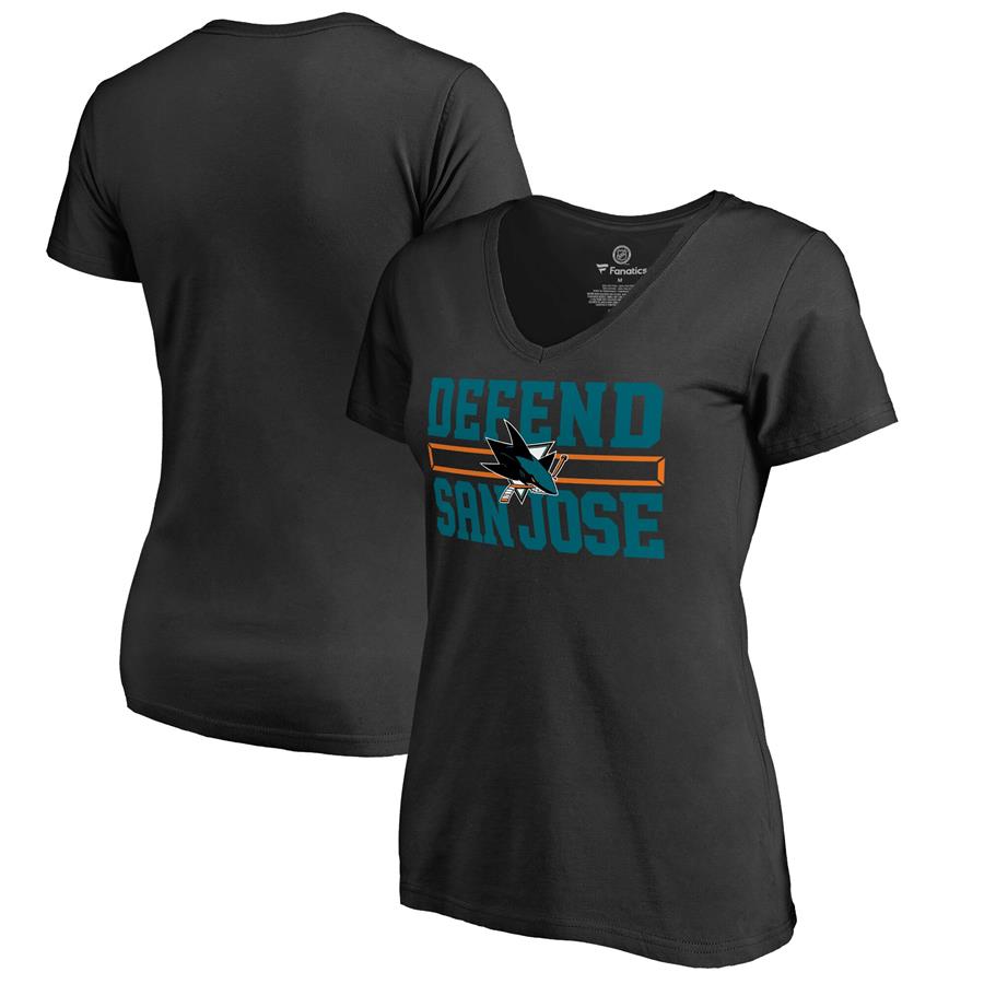 Женская футболка San Jose Sharks Fanatics Branded Hometown Collection Defend (чёрный)