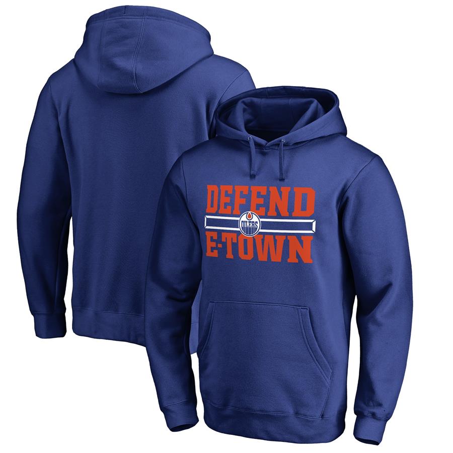 Edmonton Oilers Fanatics Branded Hometown Collection Defend Pullover Hoodie - Royal