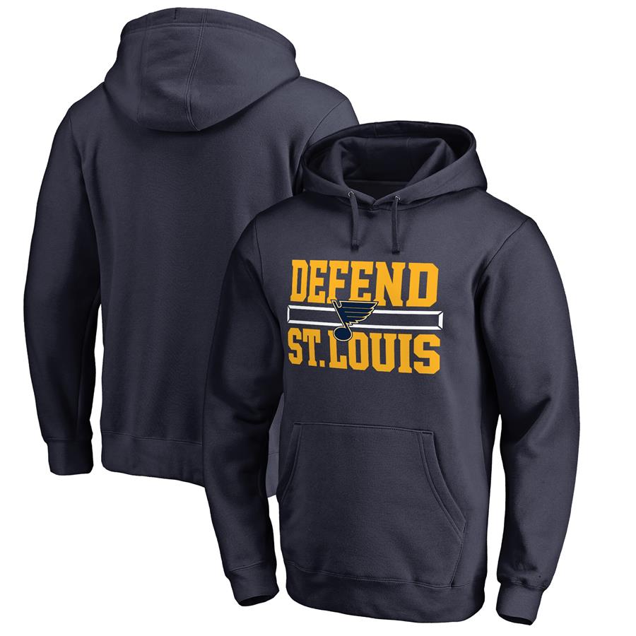 St. Louis Blues Fanatics Branded Hometown Collection Defend Pullover Hoodie - Navy