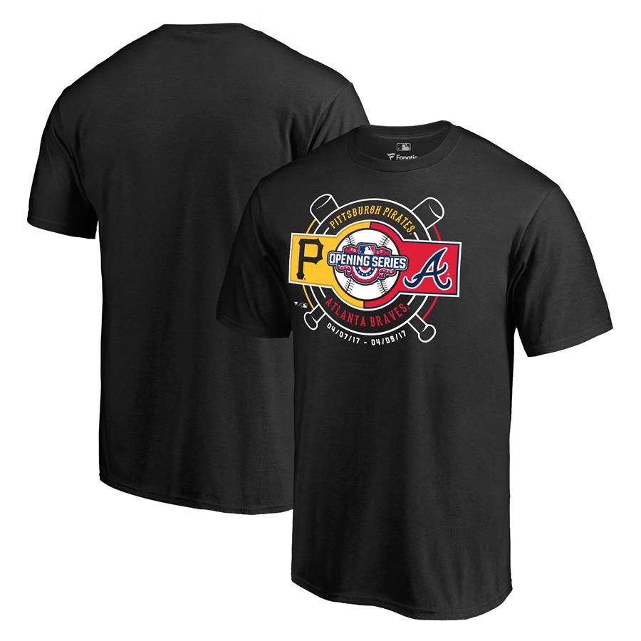 Pittsburgh Pirates vs. Atlanta Braves Fanatics Branded 2017 Opening Series T-Shirt - Black