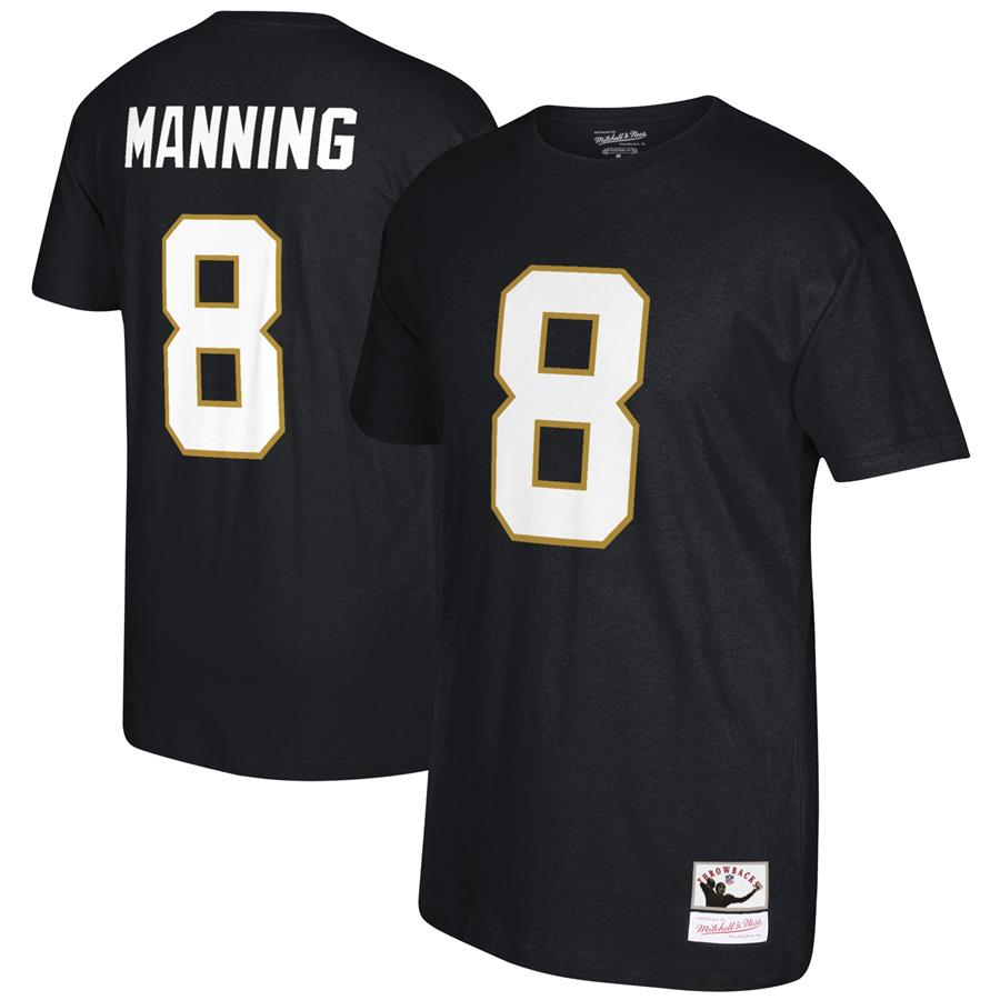 Archie Manning New Orleans Saints Mitchell & Ness Retired Player Name & Number T-Shirt - Black
