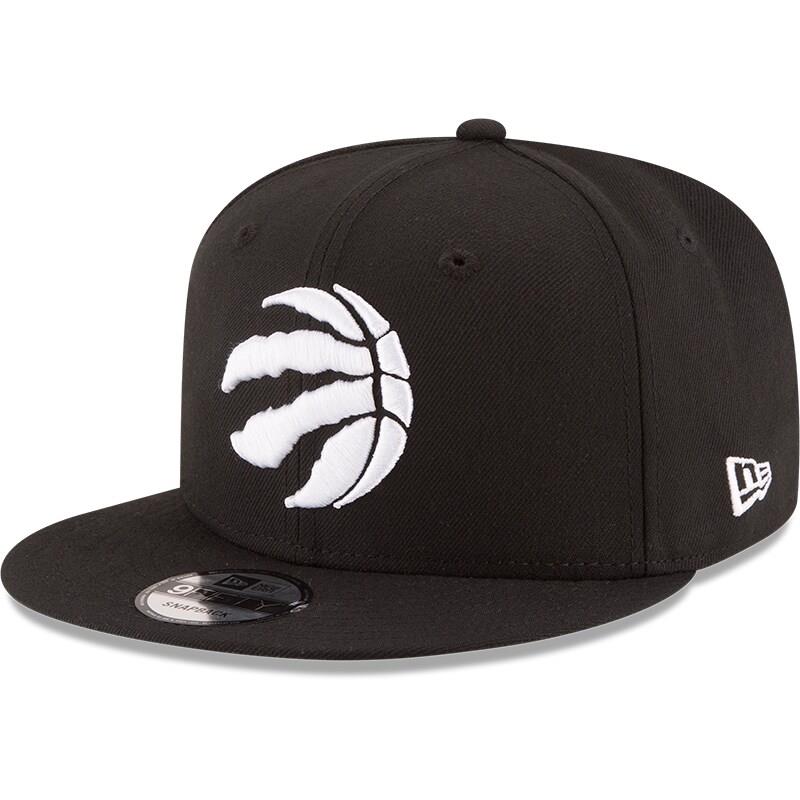 Toronto Raptors New Era Black & White Logo 9FIFTY Adjustable Snapback Hat - Black