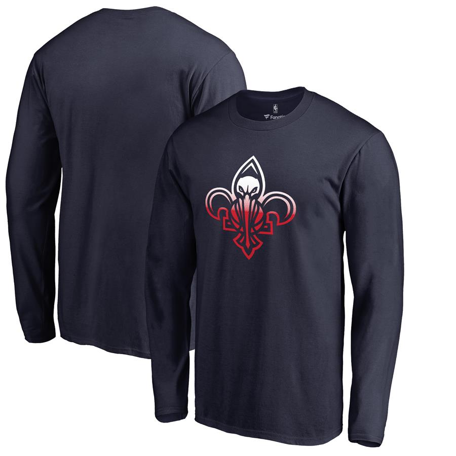 New Orleans Pelicans Fanatics Branded Gradient Logo Long Sleeve T-Shirt - Navy