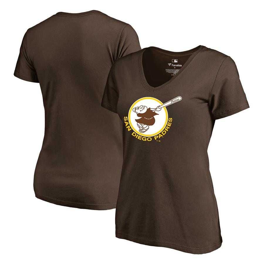 San Diego Padres Fanatics Branded Women's Cooperstown Collection Forbes T-Shirt - Brown