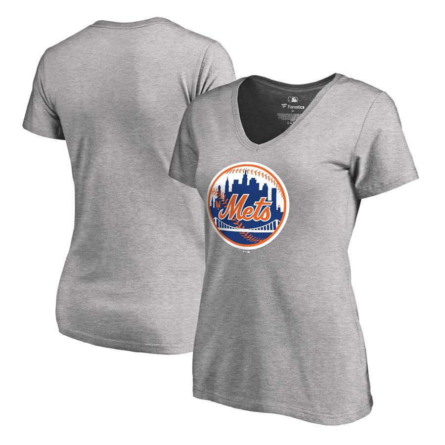 New York Mets Fanatics Branded Women's Cooperstown Collection Forbes T-Shirt - Ash