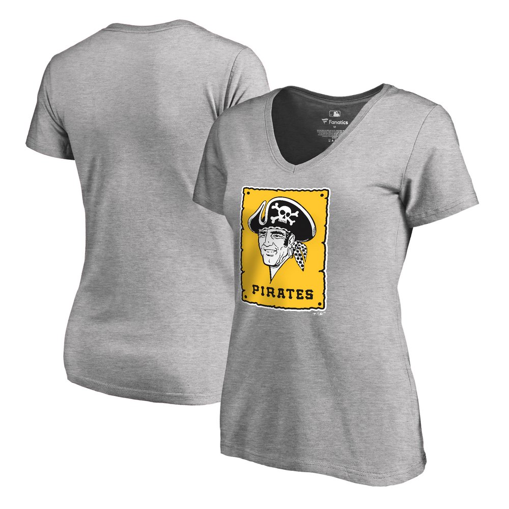 Pittsburgh Pirates Fanatics Branded Women's Cooperstown Collection Forbes T-Shirt - Ash