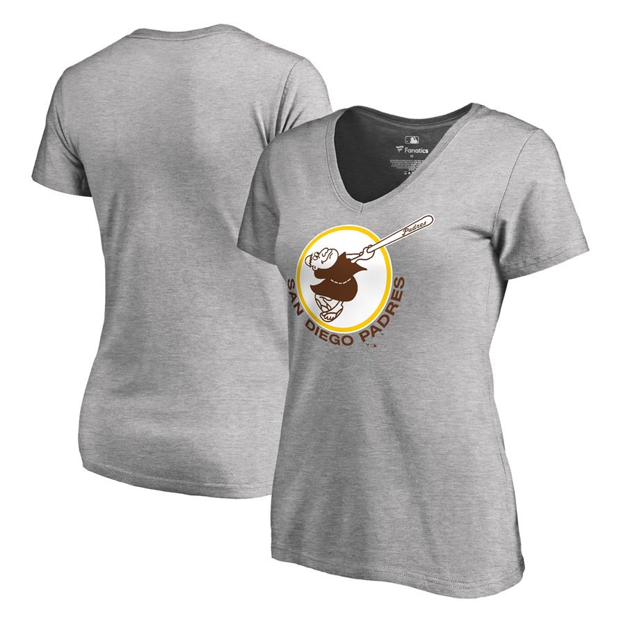 San Diego Padres Fanatics Branded Women's Cooperstown Collection Forbes T-Shirt - Ash