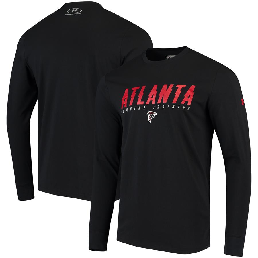 Atlanta Falcons Under Armour Combine Authentic Wordmark Long Sleeve T-Shirt - Black