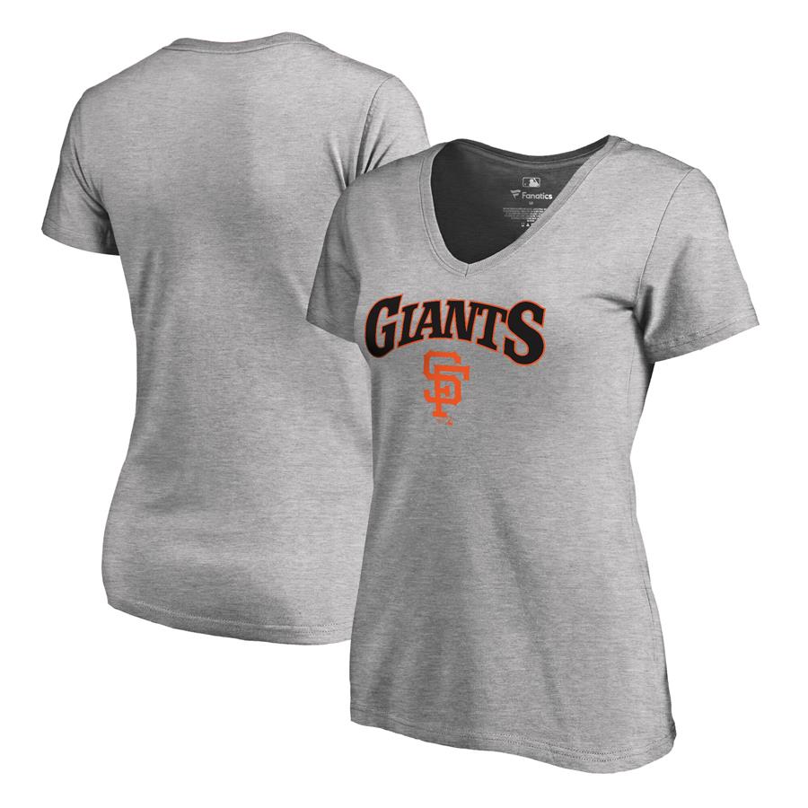 San Francisco Giants Fanatics Branded Women's Cooperstown Collection Wahconah V-Neck T-Shirt - Ash