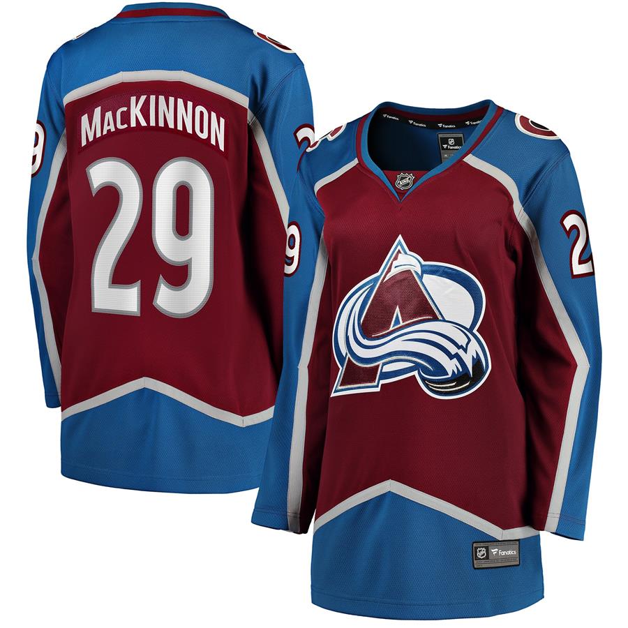 Nathan MacKinnon Colorado Avalanche Fanatics Branded Women's Home Breakaway Player Jersey - Maroon