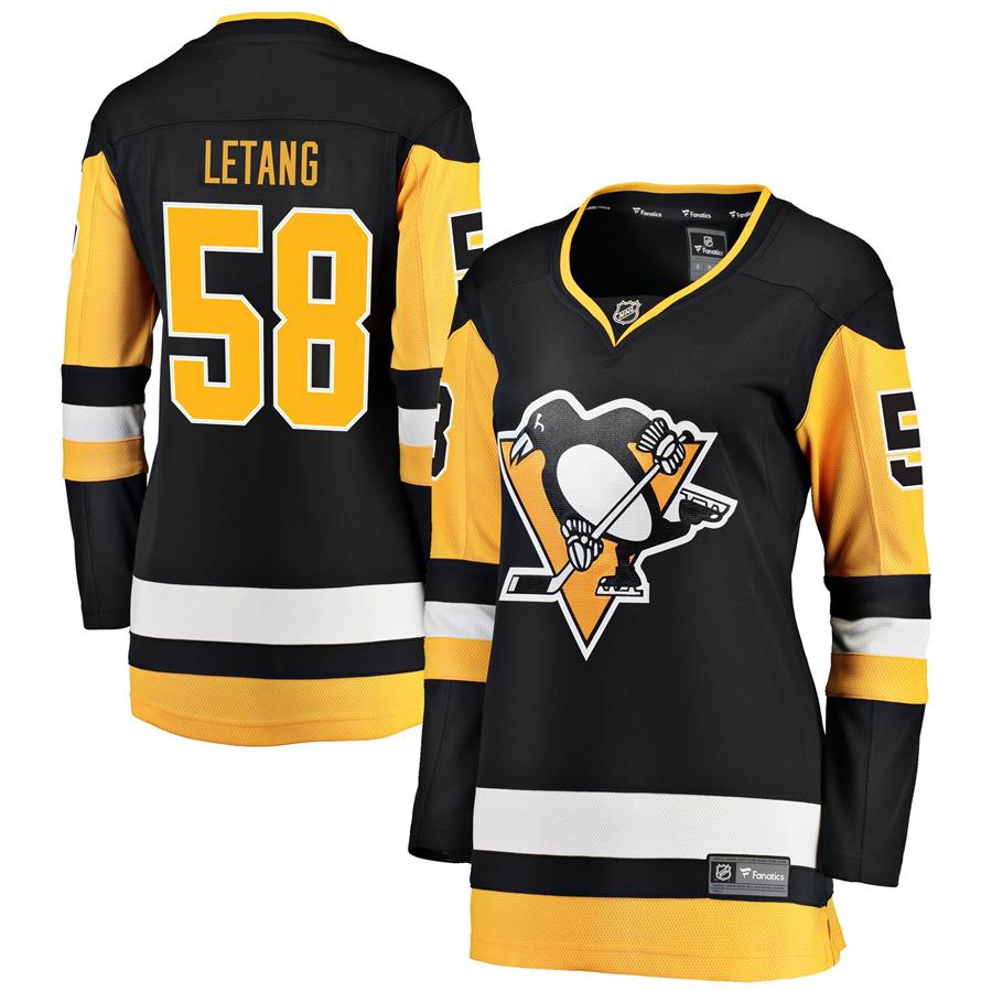 Kris Letang Pittsburgh Penguins Fanatics Branded Women's Home Breakaway Player Jersey - Black