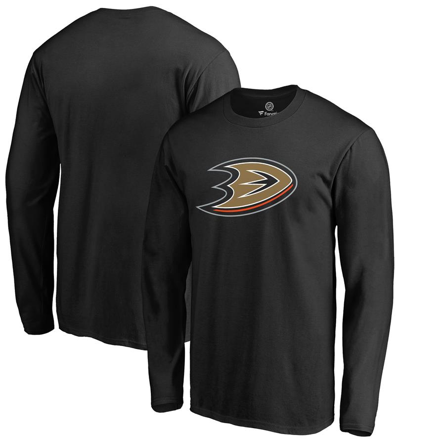 Anaheim Ducks Fanatics Branded Primary Logo Long Sleeve T-Shirt - Black