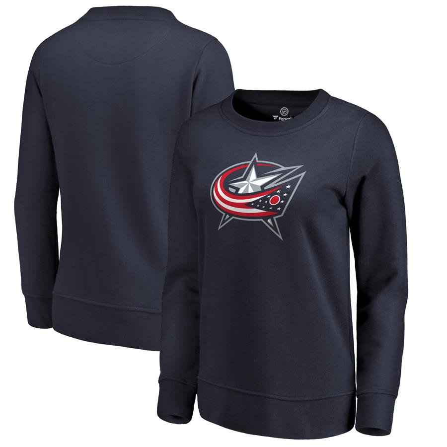 Columbus Blue Jackets Fanatics Branded Women's Primary Logo Pullover Sweatshirt - Navy