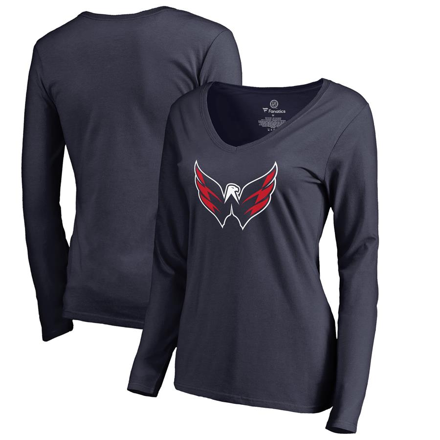 Washington Capitals Fanatics Branded Women's Primary Logo Long Sleeve T-Shirt - Navy