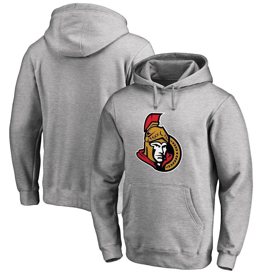 Ottawa Senators Fanatics Branded Primary Logo Pullover Hoodie - Ash
