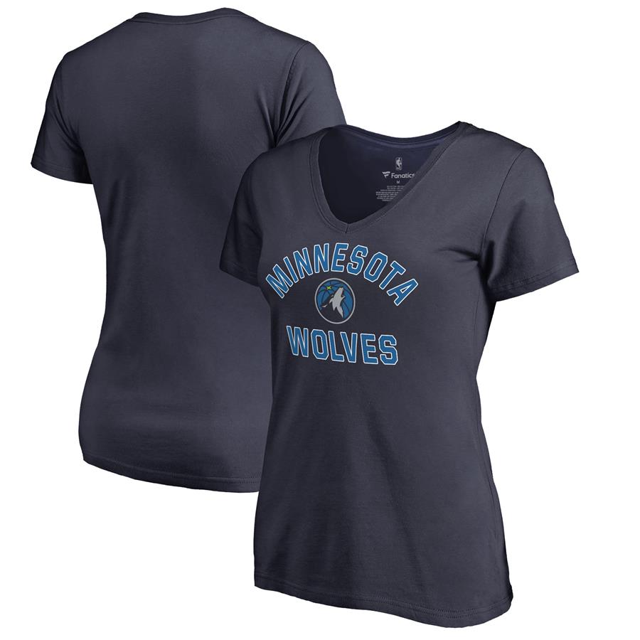 Женская футболка с V-вырезом Minnesota Timberwolves Fanatics Branded Overtime (тёмно-синий)