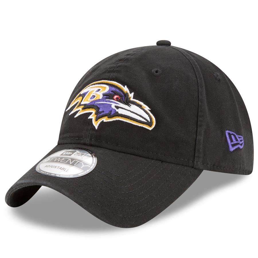 Baltimore Ravens New Era Core Classic 9TWENTY Adjustable Hat - Black