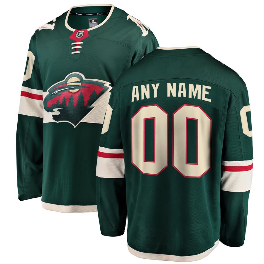 Джерси Minnesota Wild Fanatics Branded Home Breakaway Custom (зелёный)