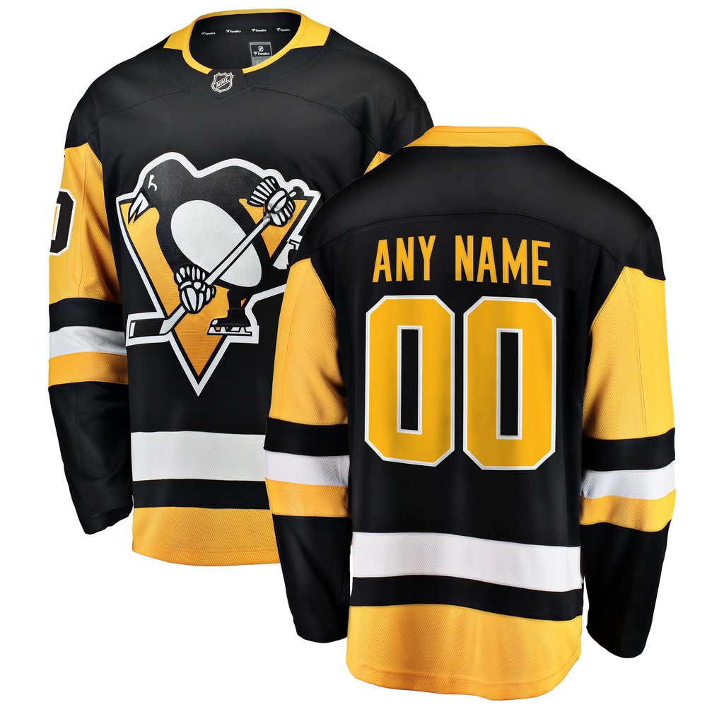 Джерси Pittsburgh Penguins Fanatics Branded Home Breakaway Custom (чёрный)