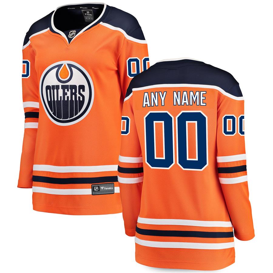 Edmonton Oilers Fanatics Branded Women's Home Breakaway Custom Jersey - Orange