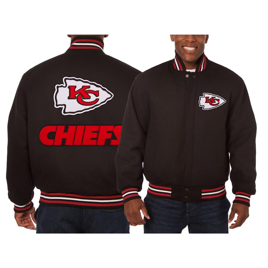 Kansas City Chiefs JH Design Embroidered Wool Jacket - Black