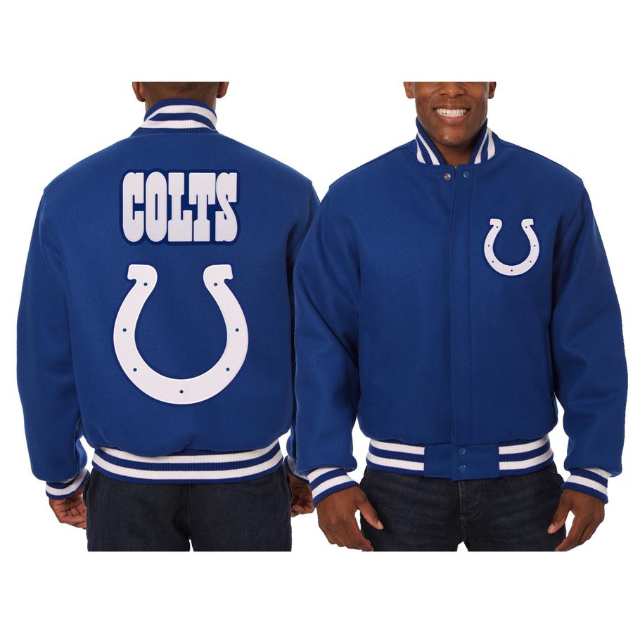 Indianapolis Colts JH Design Embroidered Wool Jacket - Royal