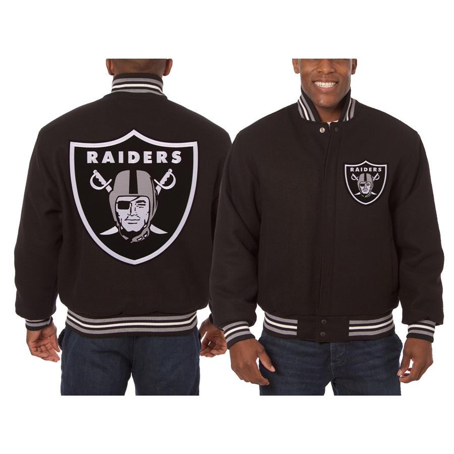 Las Vegas Raiders JH Design Embroidered Wool Jacket - Black