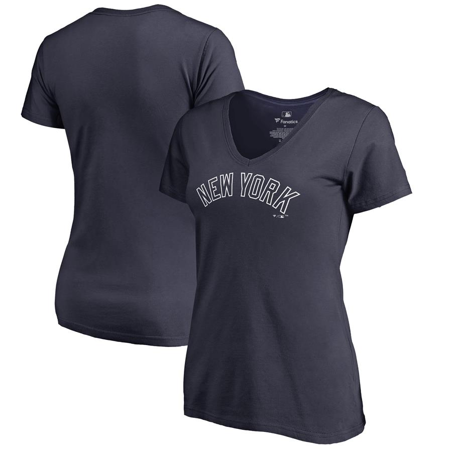 Женская футболка New York Yankees Fanatics Branded Team Wordmark (тёмно-синий)