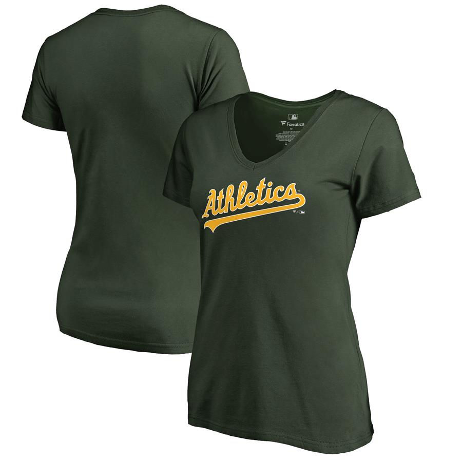 Женская футболка Oakland Athletics Fanatics Branded Team Wordmark (зелёный)