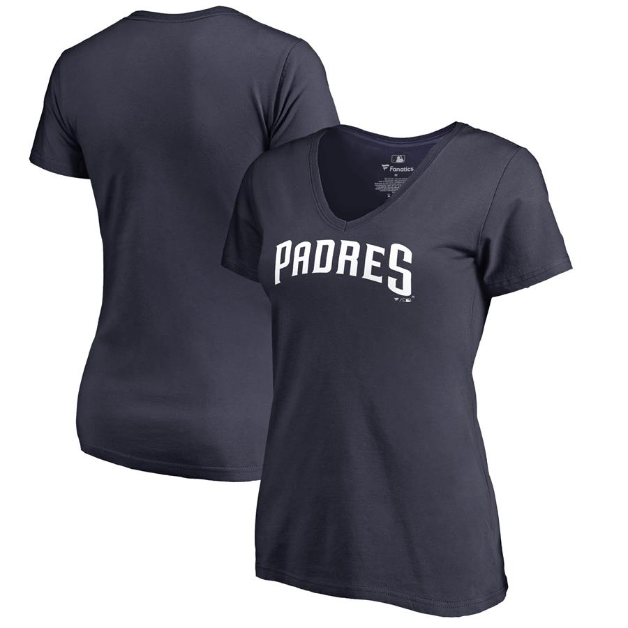 San Diego Padres Fanatics Branded Women's Team Wordmark T-Shirt - Navy