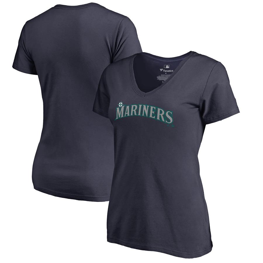 Seattle Mariners Fanatics Branded Women's Team Wordmark T-Shirt - Navy
