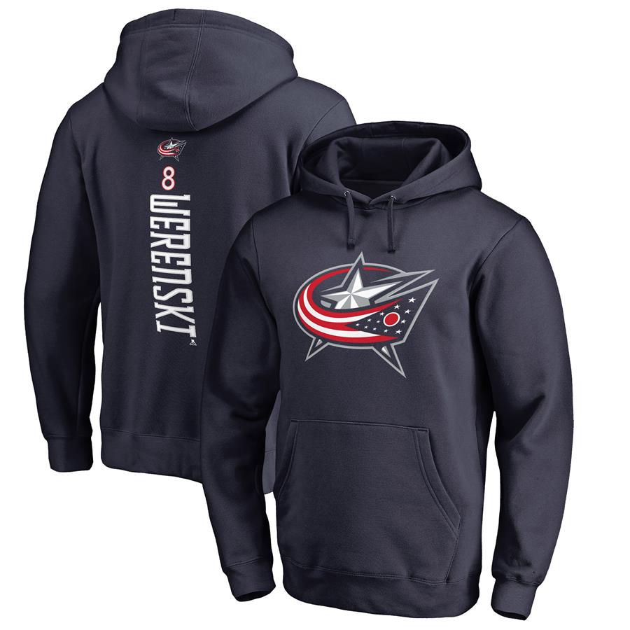 Zach Werenski Columbus Blue Jackets Fanatics Branded Backer Pullover Hoodie - Navy
