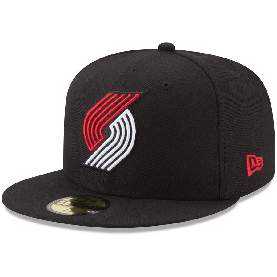Portland Trail Blazers New Era Official Team Color 59FIFTY Fitted Hat - Black