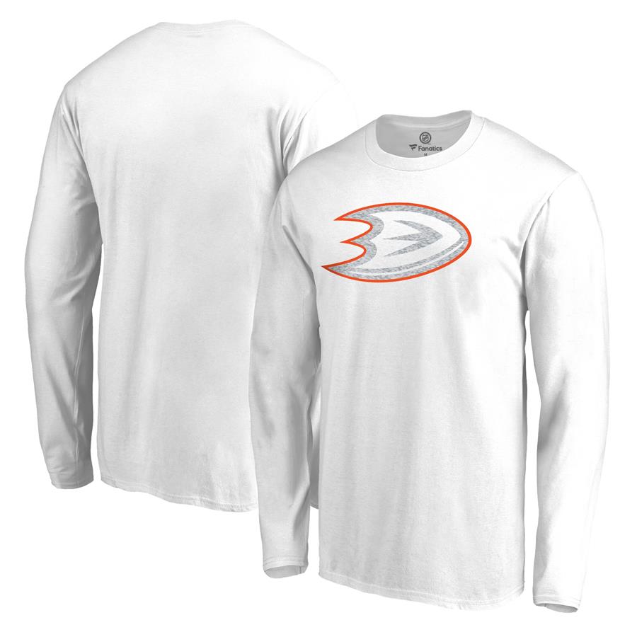 Anaheim Ducks Fanatics Branded White Out Long Sleeve T-Shirt - White