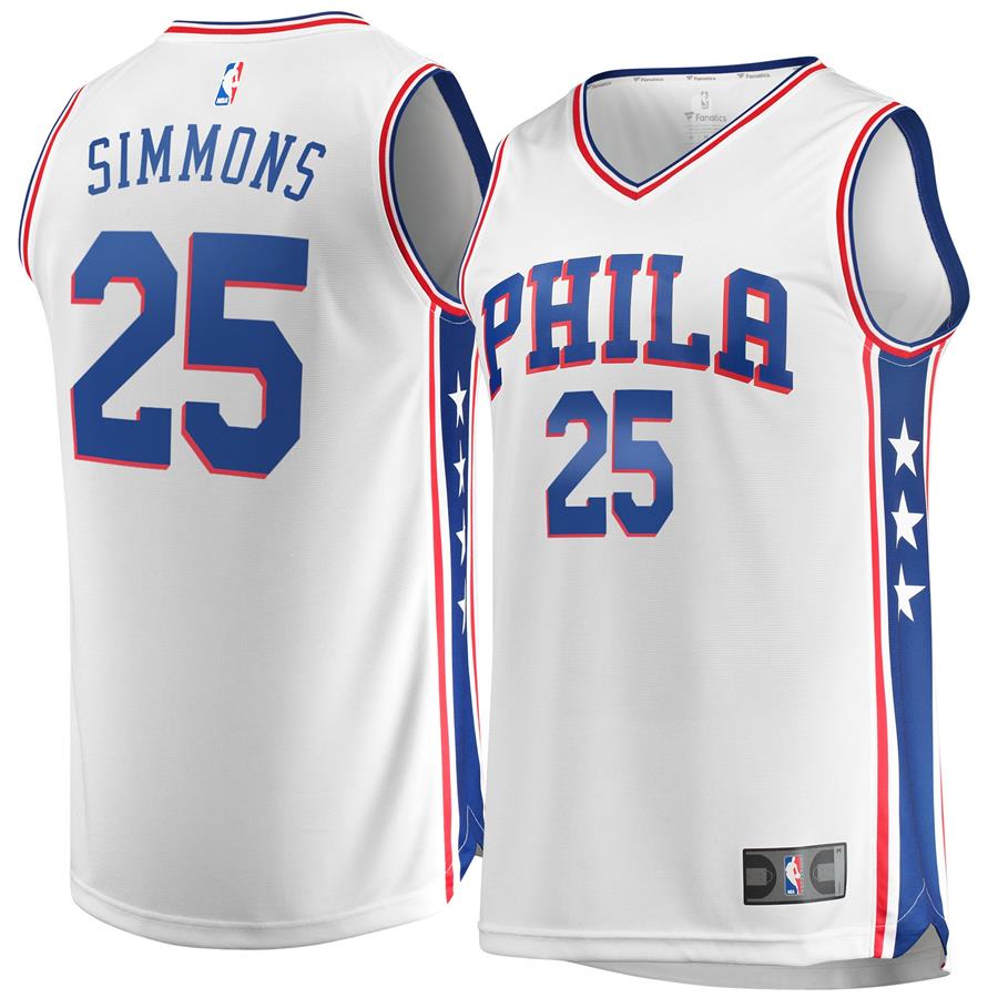 Ben Simmons Philadelphia 76ers Fanatics Branded Fast Break Replica Jersey White - Association Edition