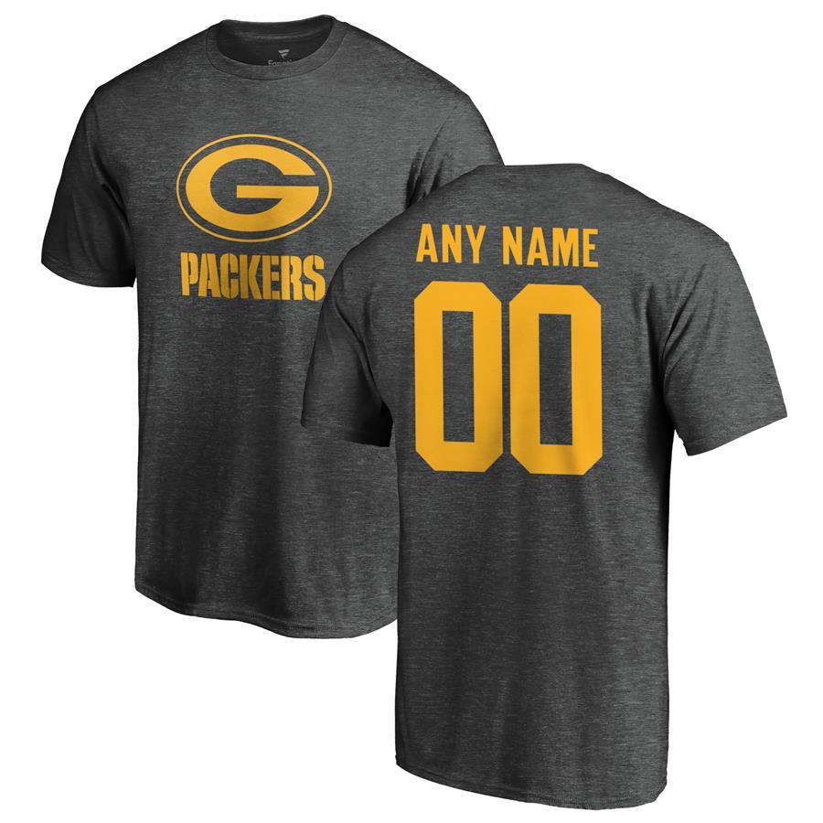 Green Bay Packers NFL Pro Line by Fanatics Branded Personalized One Color T-Shirt - Ash
