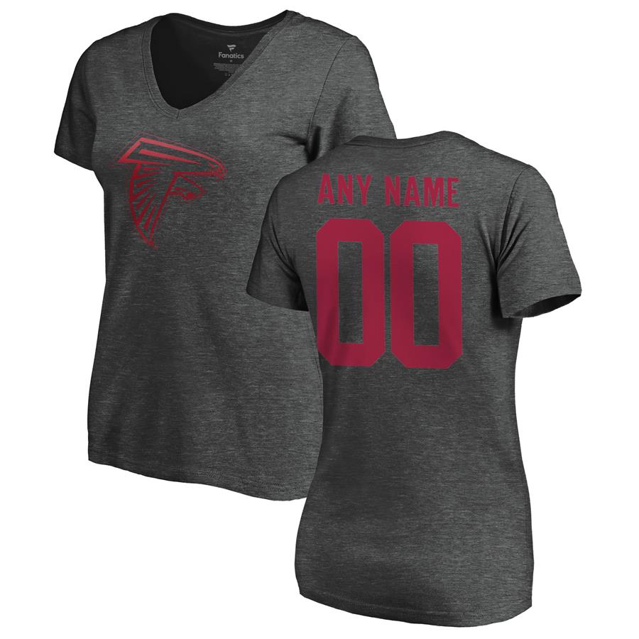 Atlanta Falcons NFL Pro Line by Fanatics Branded Women's Personalized One Color T-Shirt - Ash