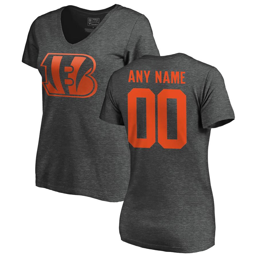 Cincinnati Bengals NFL Pro Line by Fanatics Branded Women's Personalized One Color T-Shirt - Ash