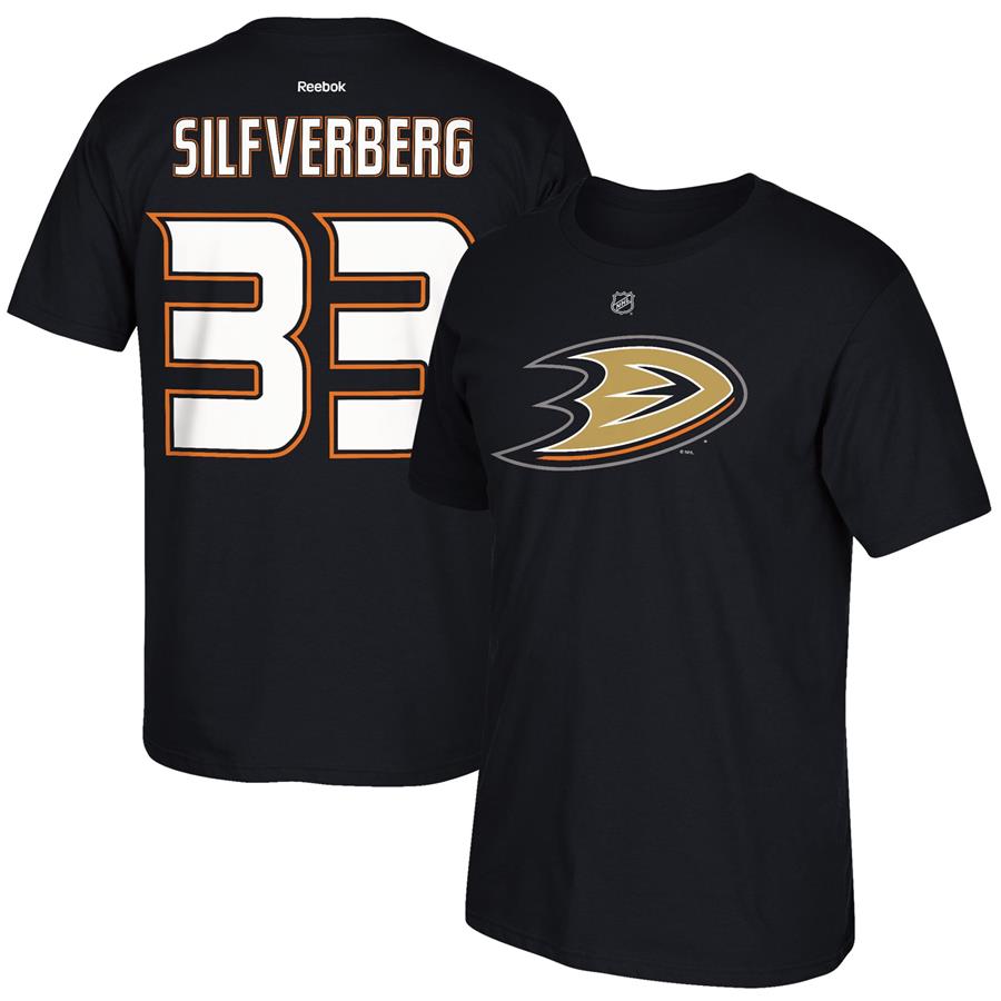 Jakob Silfverberg Anaheim Ducks Reebok Home Name & Number T-Shirt - Black