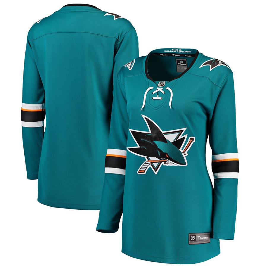 Женское джерси San Jose Sharks Fanatics Branded Breakaway Home (бирюзовый)