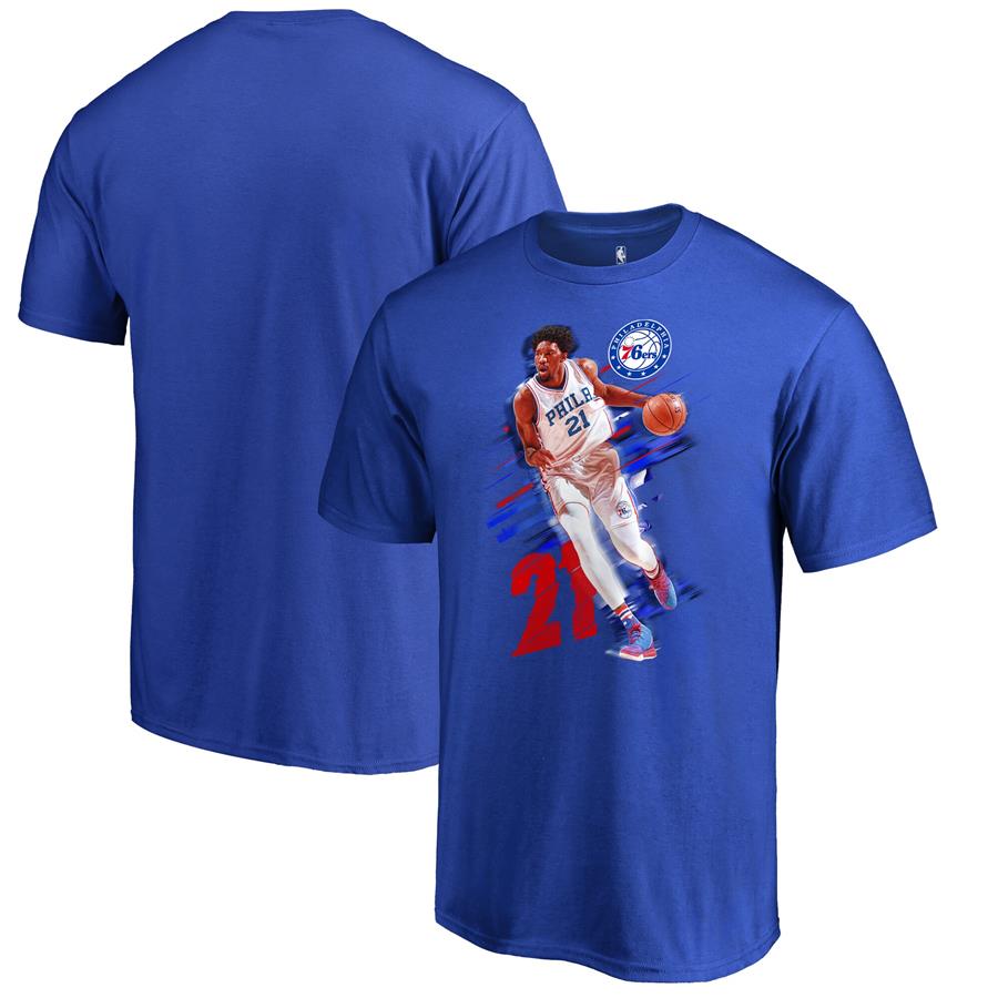 Joel Embiid Philadelphia 76ers Fanatics Branded Fade Away T-Shirt - Royal