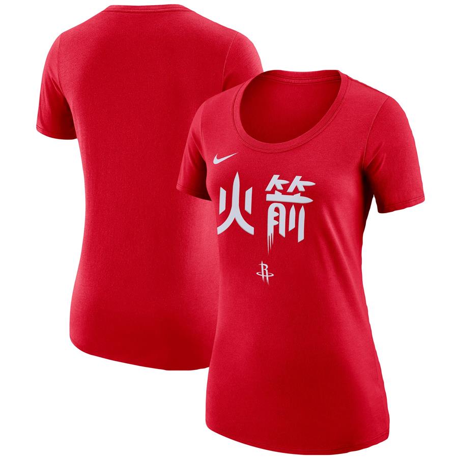 Houston Rockets Nike Women's City Edition Essential Team Performance T-Shirt - Red